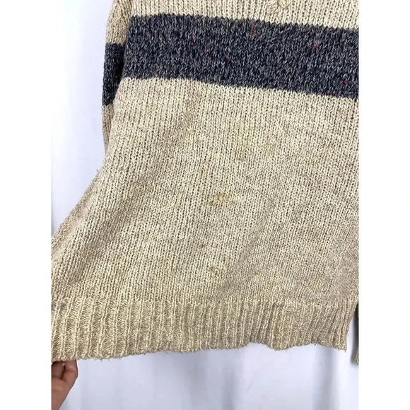 VTG Oak Tree Acrylic Chunky 90s Sweater Men's LARGE Retro Casual V-Neck - Picture 8 of 11